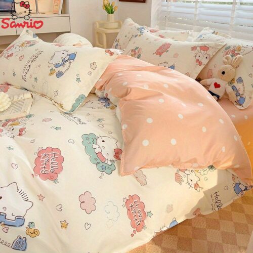 4pcs Cozy Dream Bedding Set – Ultra-Soft Polyester Fabric, Vibrant Active Print, Machine Washable, College Style Design for a Comfortable Sleeping Experience