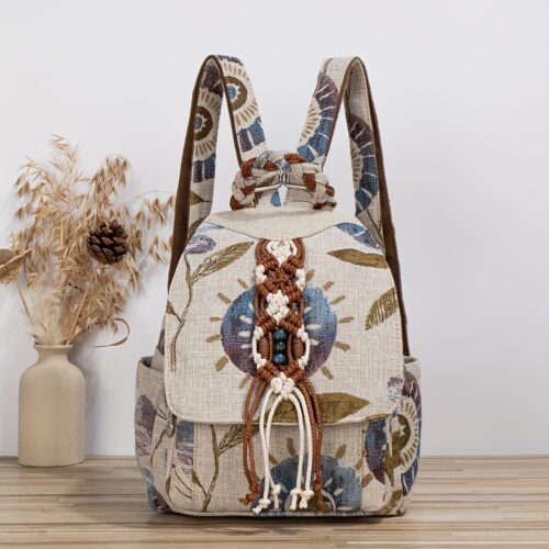 Ethnic Style Large Capacity Women’s Casual Backpack